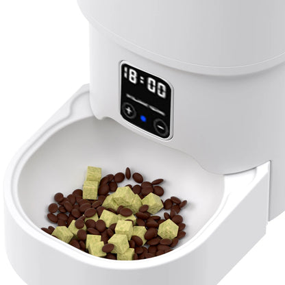 4L WIFI Button Automatic Cat Feeder Intelligent Cat and Dog Pet Feeder Smart Pet Cat Food Dispenser Pet Feeder(No 5V 1A plug)