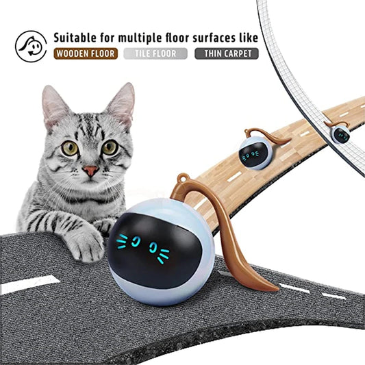 AI Smart Cat Ball Toy – USB Rechargeable 360° Rolling Interactive Cat Toy - Bdba PK