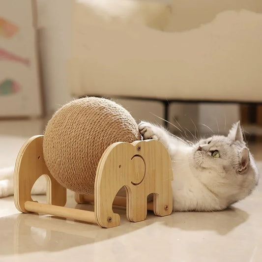 Natural Sisal Rope Cat Scratching Ball Toy – Exercise Wheel Scratcher for Cats - Bdba PK