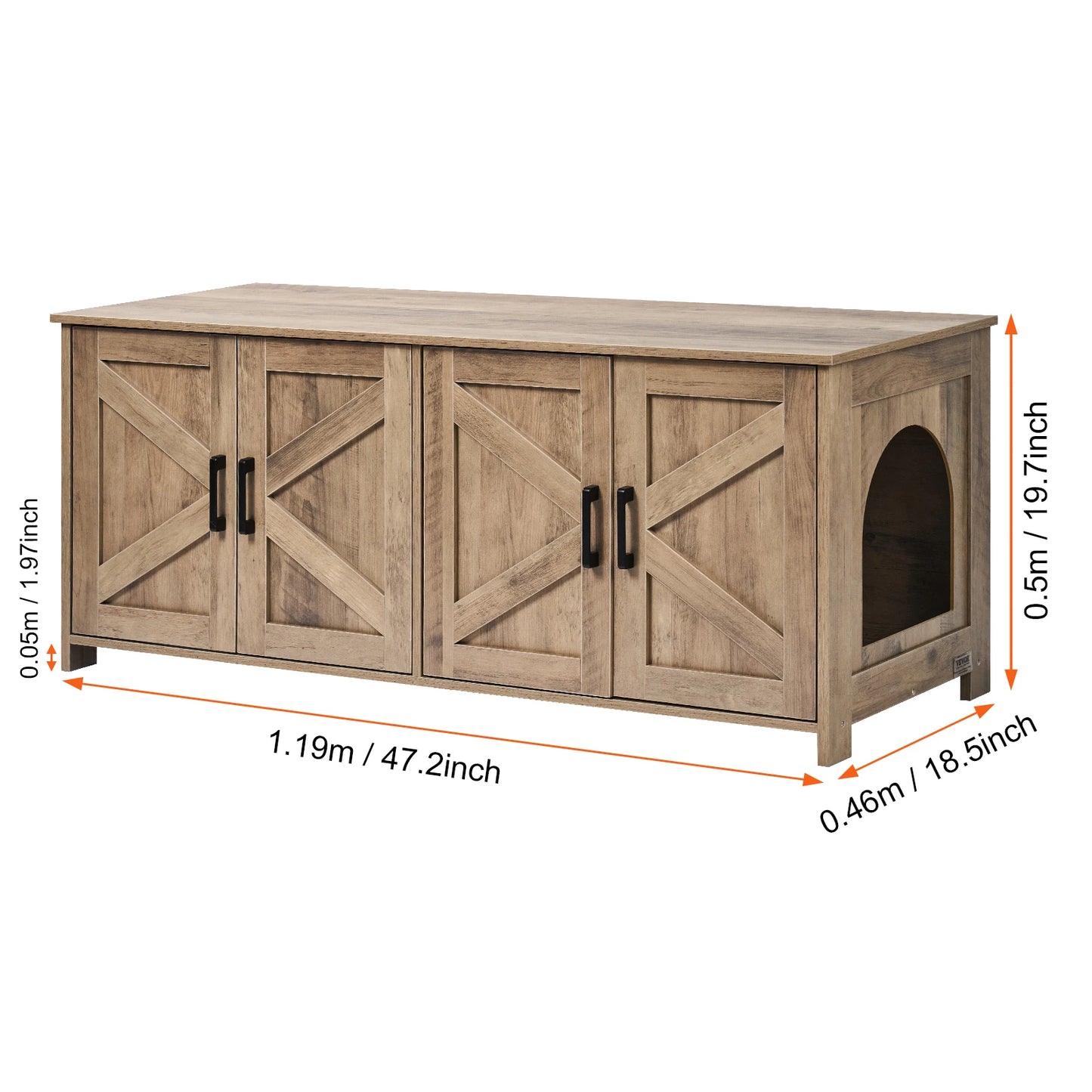 SucceBuy Cat Litter Box Enclosure for 2 Cats Litter Box Furniture Hidden Wooden Cat Box Cabinet Fit Most of Litter Box White