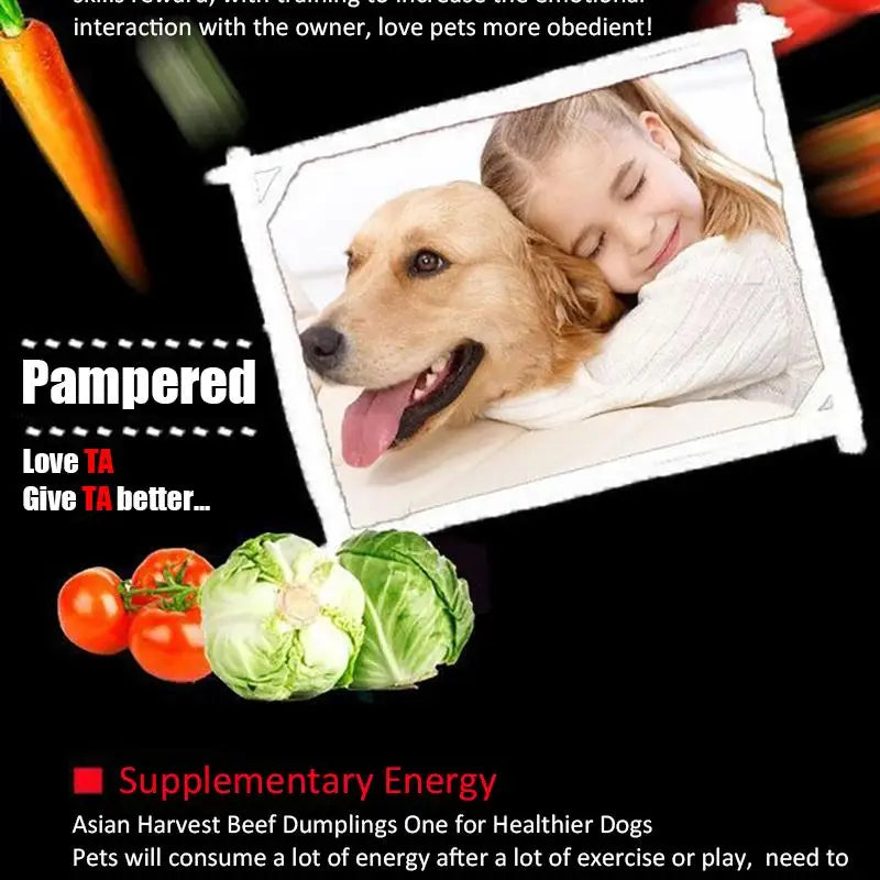 Beef Dog Treats – Chewy Diced Beef Training Rewards for Puppies & Adult Dogs