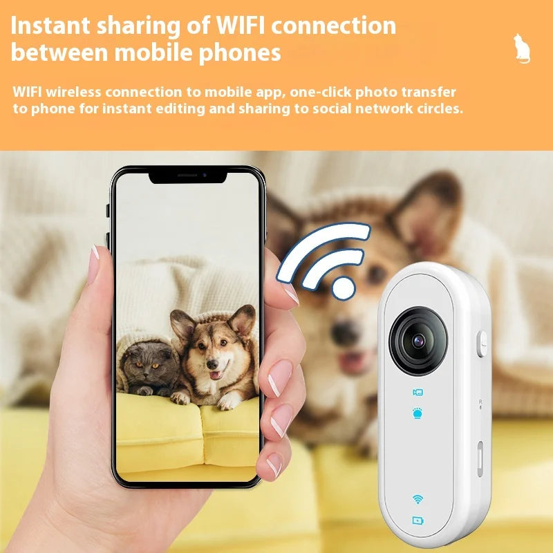 HD 1080P Pet Collar Camera – Waterproof WiFi Dog & Cat Body Cam with Anti-Shake