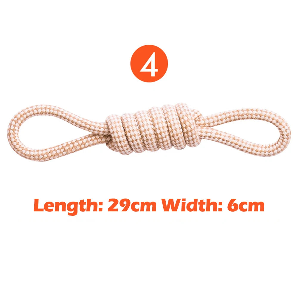Interactive Cotton Rope Dog Toys for Small Large Dogs Tug of War Durable Bite Toy for Pet Pug Chihuahua Bichon Christmas Gift
