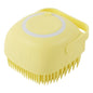 Shampoo Dispenser Pet Bath Brush – Soft Silicone Grooming Brush for Dogs & Cats