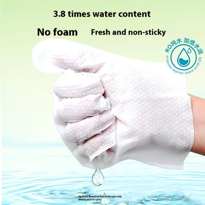 Pet Unwashed Gloves, Dog Bath Deodorizing, Cat Puppy and Kitten Dry Cleaning, Paw Wet Wipes, Cleaning Supplies 6 Pieces