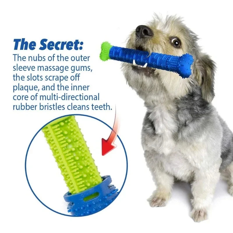 Dog Tooth Grinding Stick Food Grade Cleaning Massager Rubber Tooth Brush Chewing Toy Teeth Cleaning Pet with Slight Bite Force
