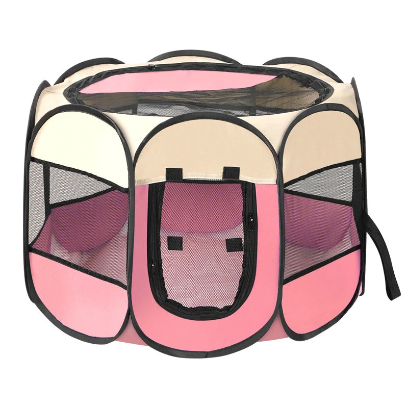 Folding Pet Tent Dog House Camping Accessories Pet Cage Octagonal Cage Fence Outdoor Playpen Puppy Shelter