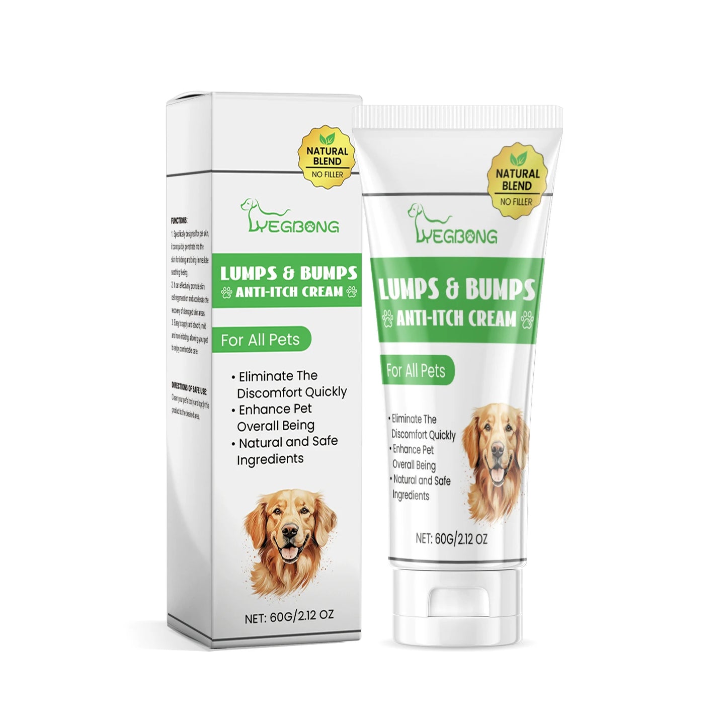 Yegbong Mild Pet Anti-Itch Cream – Relieves Dryness & Allergic Itching, Hormone-Free & Non-Irritating, Reduces Scratching Damage