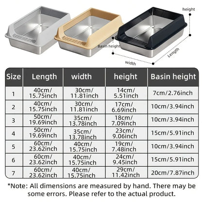 Stainless Steel Litter Box, Semi-enclosed Splash-proof And Leak-proof Design, Removable Lid, Suitable For Big Cats, And More