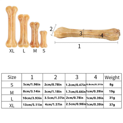 Durable Dog Chew Toys Cowhide Bones Dental Sticks Puppy Treats Supplies Cleaning Teeth Healthy Snacks for Small Medium Large Dog