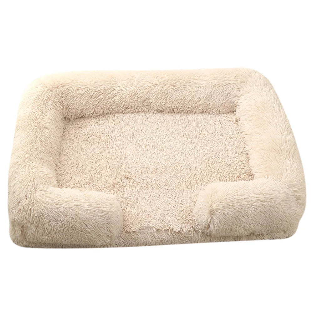 Half-Surround Dog Bed – Soft Plush Orthopedic Pet Sofa for Dogs & Cats