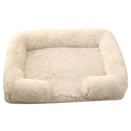 Half-Surround Dog Bed – Soft Plush Orthopedic Pet Sofa for Dogs & Cats