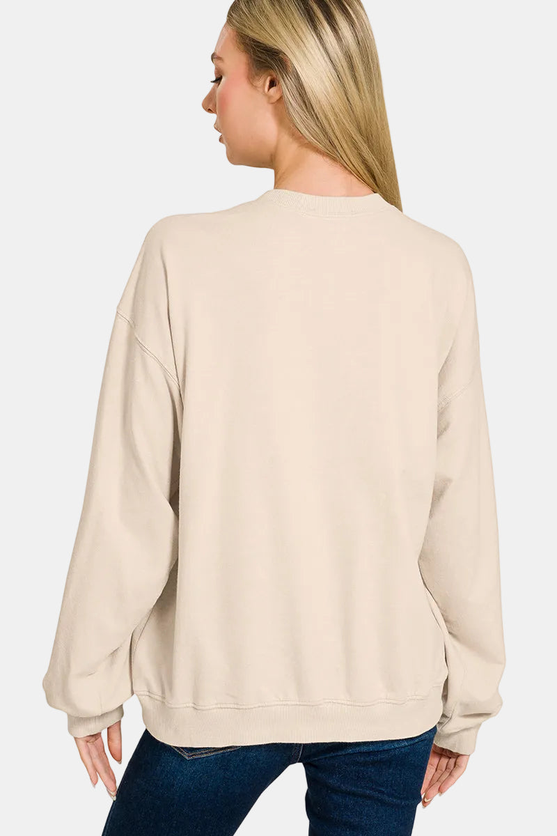 French Terry American Flag Pullover / RUBY