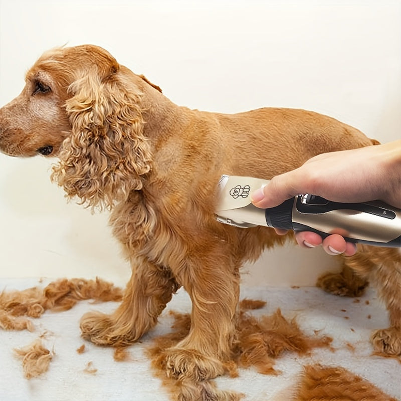 Professional USB- Electric Dog & Grooming Kit with Thick Ceramic Clippers, Brush & Measuring Tool - Low-Voltage Pet Hair Trimmer Suitable for &, for Dogs, Cats, Puppies, Kittens