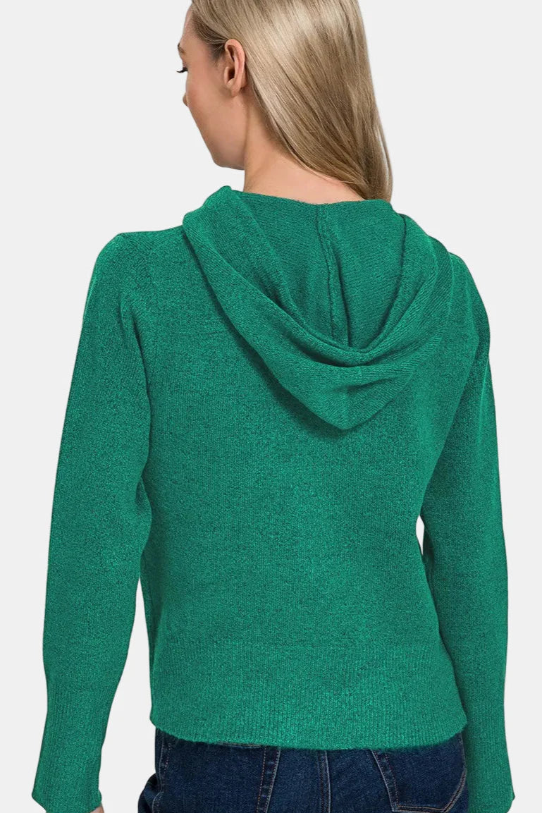Zip Hoodie Sweater / H HUNTER GREEN